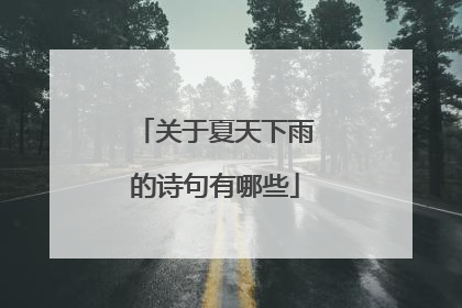 关于夏天下雨的诗句有哪些