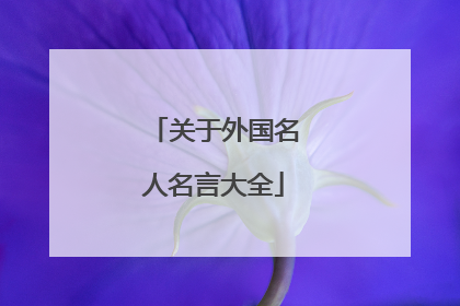 关于外国名人名言大全