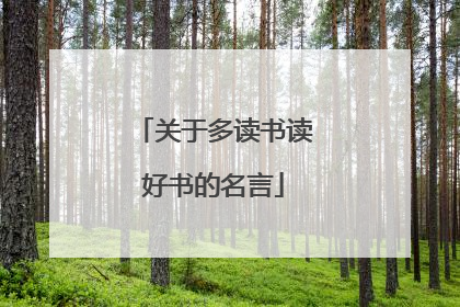 关于多读书读好书的名言