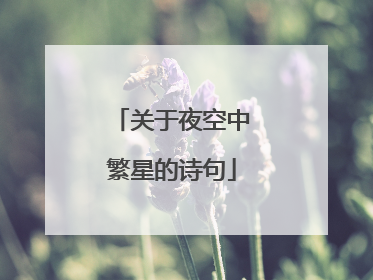 关于夜空中繁星的诗句