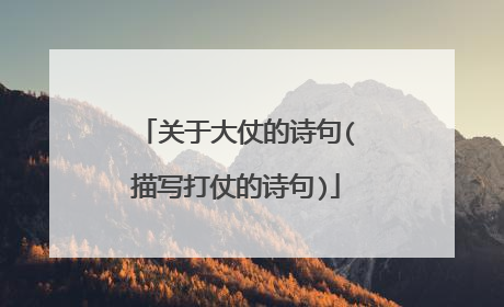 关于大仗的诗句(描写打仗的诗句)