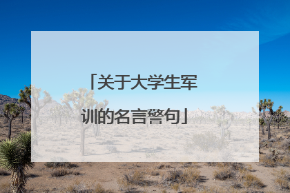 关于大学生军训的名言警句