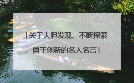 关于大胆发现、不断探索、勇于创新的名人名言