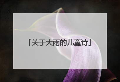 关于大雨的儿童诗