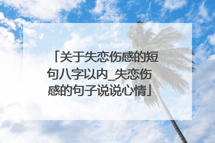 关于失恋伤感的短句八字以内_失恋伤感的句子说说心情