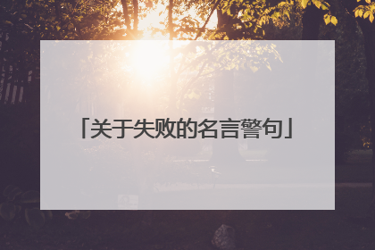 关于失败的名言警句