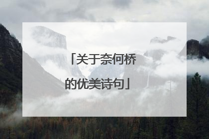 关于奈何桥的优美诗句