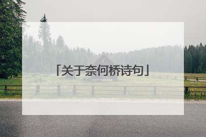 关于奈何桥诗句