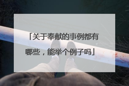 关于奉献的事例都有哪些,能举个例子吗