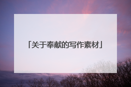 关于奉献的写作素材