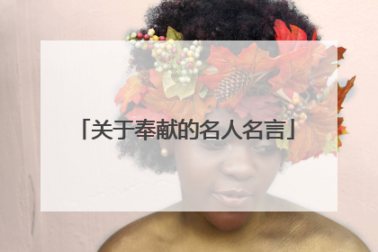 关于奉献的名人名言