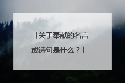 关于奉献的名言或诗句是什么？
