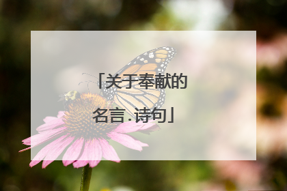 关于奉献的名言.诗句