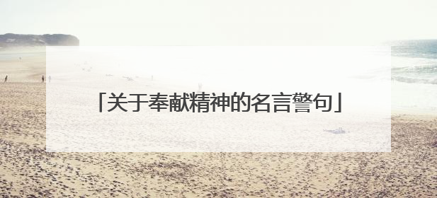 关于奉献精神的名言警句