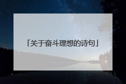 关于奋斗理想的诗句