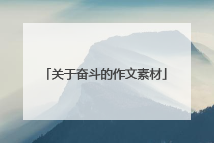 关于奋斗的作文素材