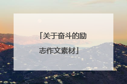 关于奋斗的励志作文素材