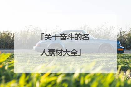 关于奋斗的名人素材大全