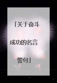 关于奋斗成功的名言警句