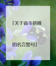 关于奋斗拼搏的名言警句