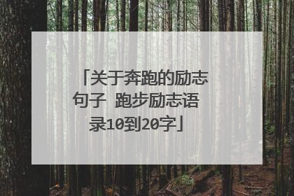 关于奔跑的励志句子 跑步励志语录10到20字
