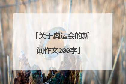 关于奥运会的新闻作文200字