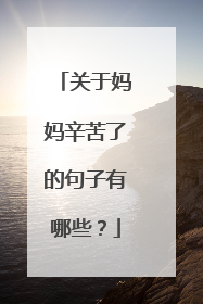 关于妈妈辛苦了的句子有哪些?