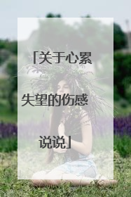 关于心累失望的伤感说说