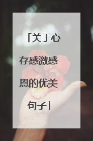 关于心存感激感恩的优美句子
