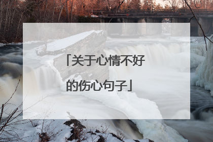 关于心情不好的伤心句子