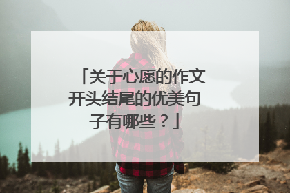 关于心愿的作文开头结尾的优美句子有哪些?