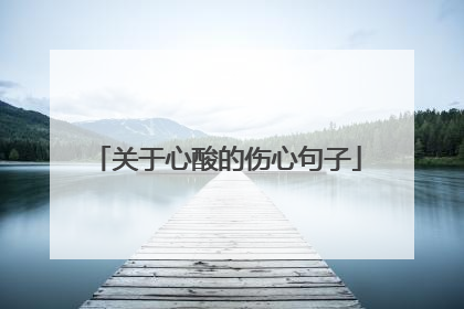 关于心酸的伤心句子