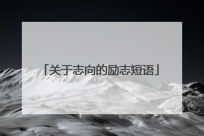 关于志向的励志短语