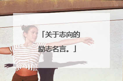 关于志向的励志名言。