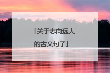 关于志向远大的古文句子
