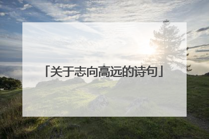 关于志向高远的诗句