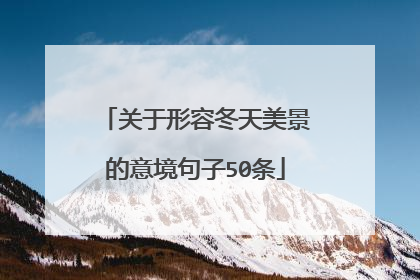 关于形容冬天美景的意境句子50条