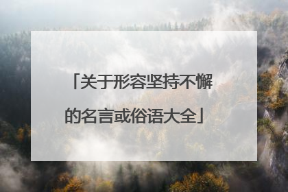 关于形容坚持不懈的名言或俗语大全