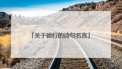 关于德行的诗句名言