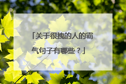 关于很拽的人的霸气句子有哪些?