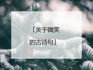 关于微笑的古诗句