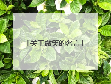 关于微笑的名言