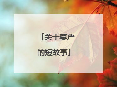 关于尊严的短故事