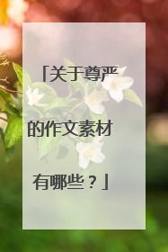 关于尊严的作文素材有哪些？