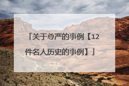 关于尊严的事例【12件名人历史的事例】