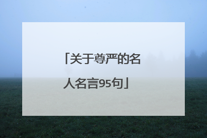 关于尊严的名人名言95句