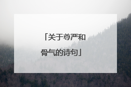 关于尊严和骨气的诗句