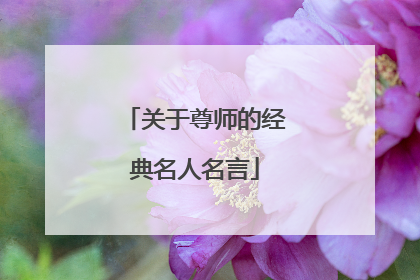 关于尊师的经典名人名言