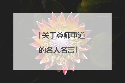关于尊师重道的名人名言