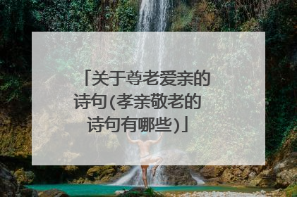 关于尊老爱亲的诗句(孝亲敬老的诗句有哪些)